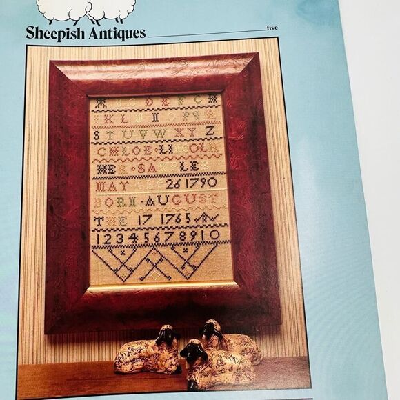 SHEEPISH DESIGNS Sampler Lot Cross stitch Patterns 1 4 5 7 Sarah E. Pope Sampler - Picture 8 of 16